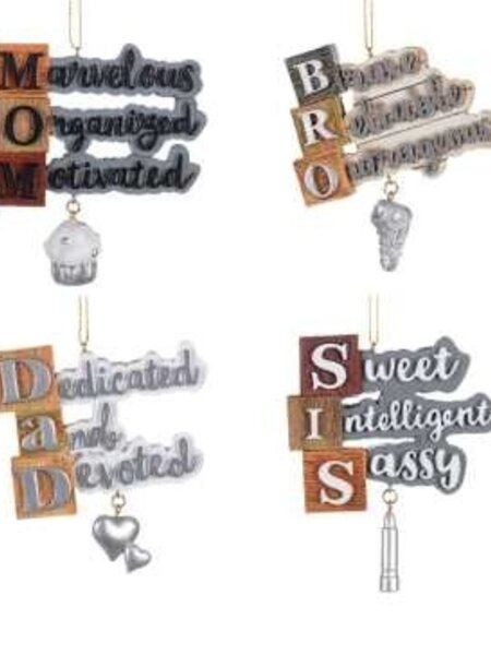 Family Acrostic Ornament 3"