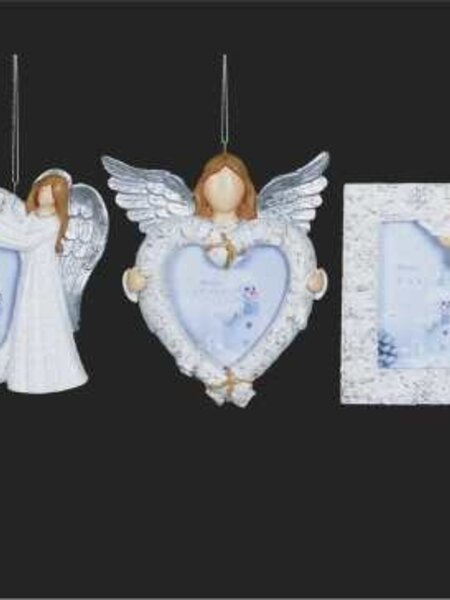 Frame With Angel & Dove White/Silver 4"