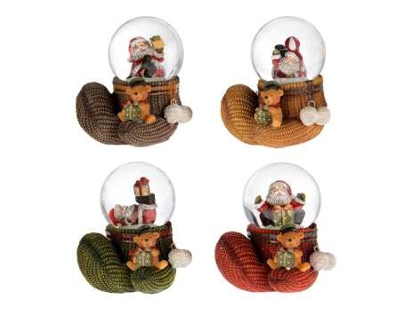 Santa on Mitten Waterglobe 2"