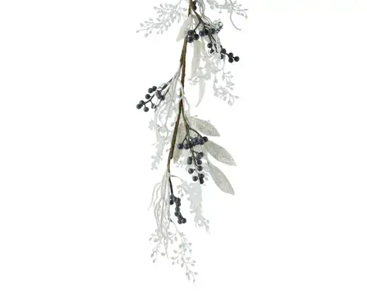 Frosted Leaves and Berry Garland 130cm