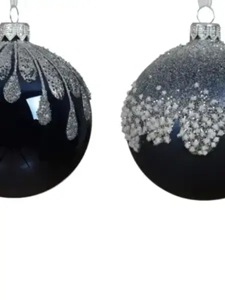 Frosted Top Bauble Blue