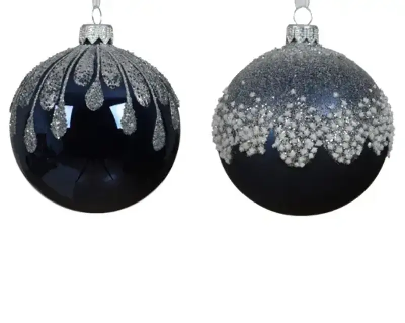 Frosted Top Bauble Blue