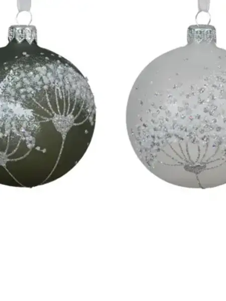 Glitter Floral Bauble