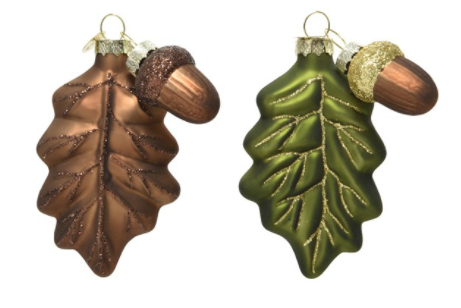 Glitter Leaf Pinecone Ornament