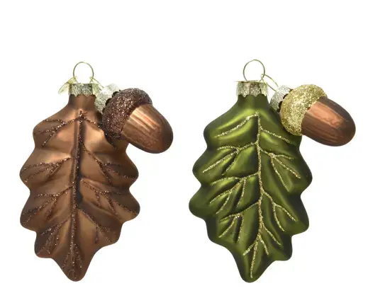 Glitter Leaf Pinecone Ornament