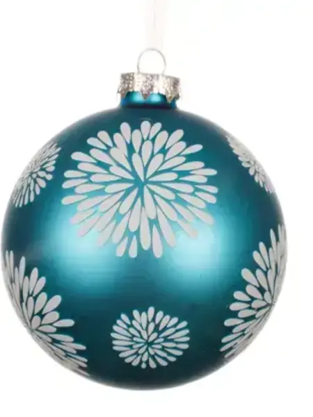 Glitter Star Burst Bauble Folk Blue