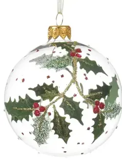 Holly Bauble White