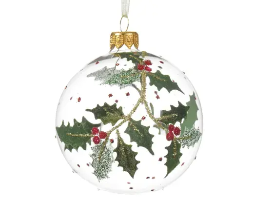 Holly Bauble White