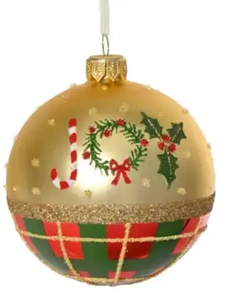 Joy Bauble Plaid Gold