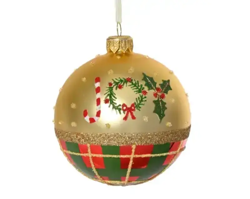 Joy Bauble Plaid Gold