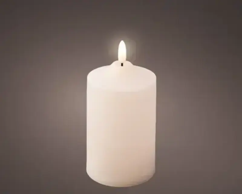 LED Single Wick Candle Warm White 7.5x15cm