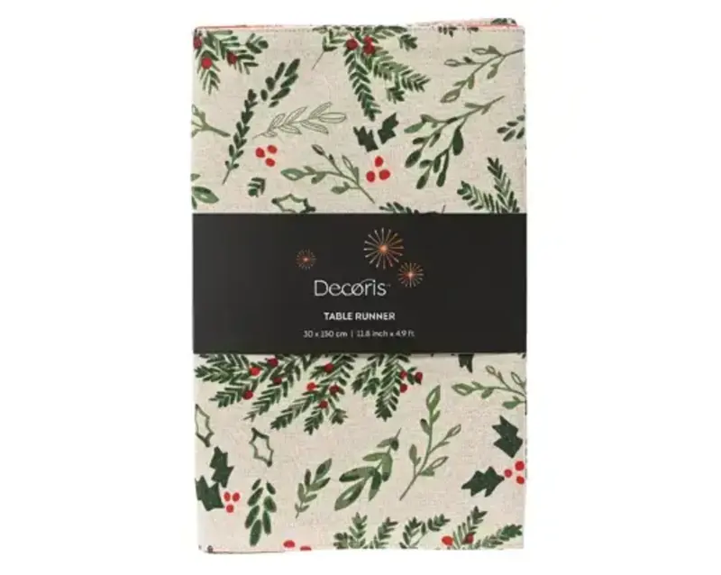 Mistletoe and Holly Table Runner 150x30cm