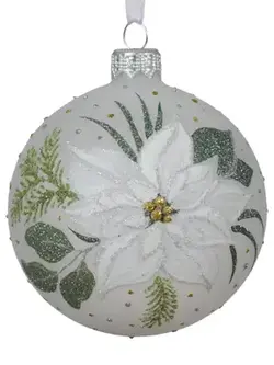 Poinsettia Bauble White