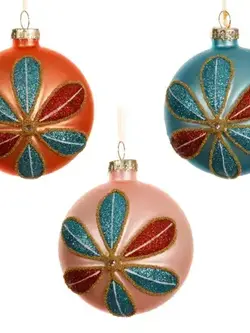 Retro Flower Bauble Assorted