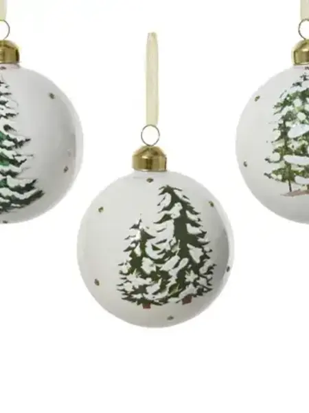 Snow Covered Tree Bauble White