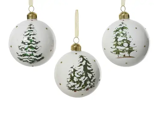 Snow Covered Tree Bauble White