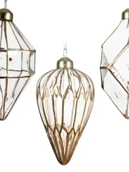 Tear Drop Ornament Transparent Gold