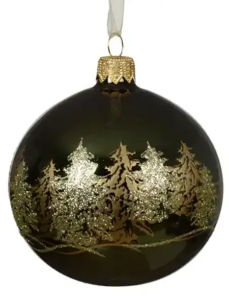 Tree Scene Bauble Pine Green