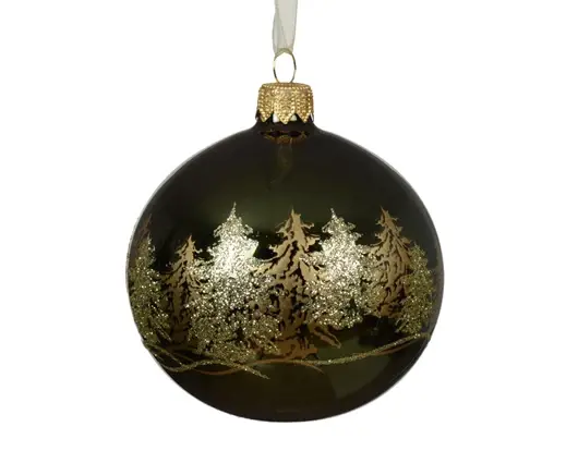 Tree Scene Bauble Pine Green