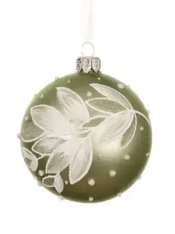 White Leaf Bauble Matcha Green