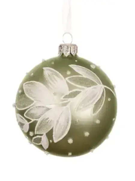 White Leaf Bauble Matcha Green