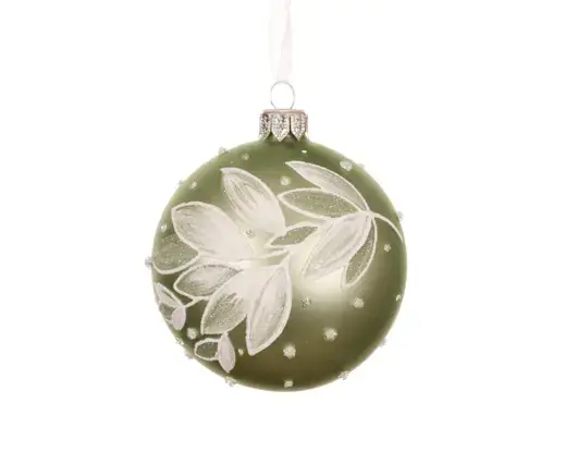 White Leaf Bauble Matcha Green