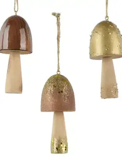 Wooden Mushroom Ornament