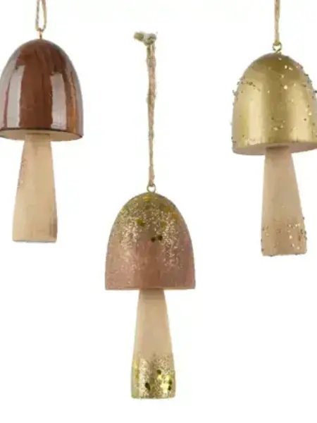 Wooden Mushroom Ornament
