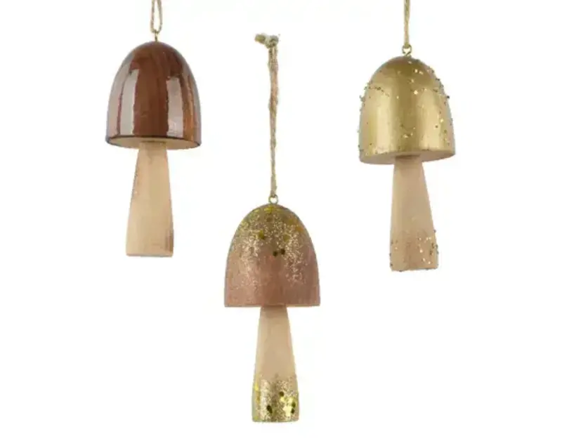 Wooden Mushroom Ornament