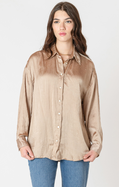 Dex Crinkle Effect Satin Blouse