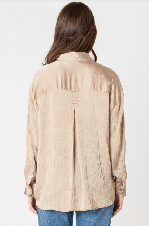Dex Crinkle Effect Satin Blouse