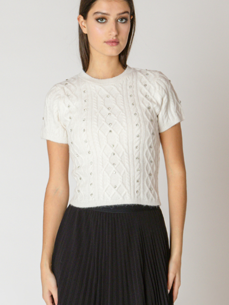 Dex Embellished Cable Sweater
