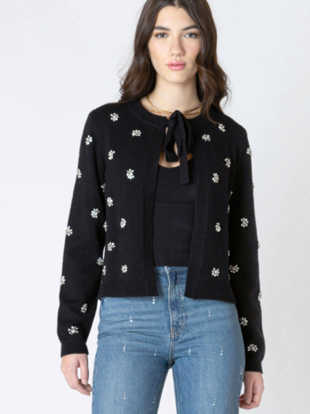 Dex Embellished Tie-Front Cardigan