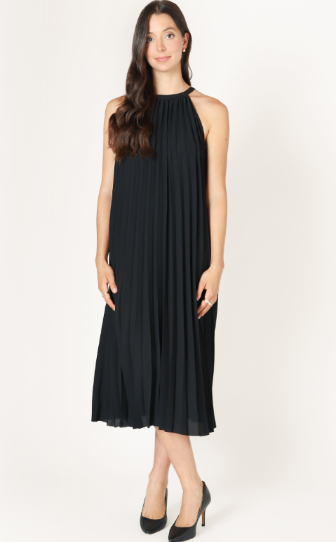 Dex Pleated Halter Dress