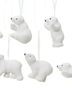 Flocked Polar Bear Ornament