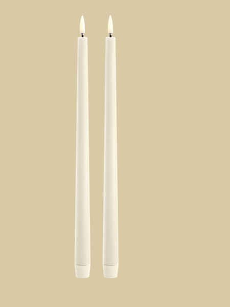 LED Slim Taper Candle Ivory 2 Pack