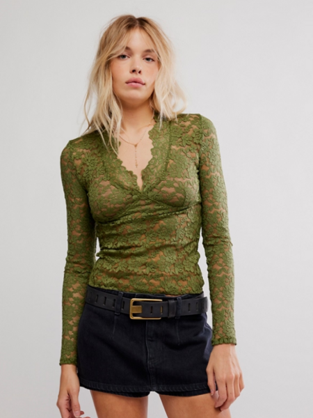 Free People All Day Lace Long Sleeve