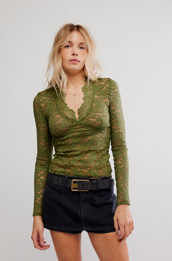 Free People All Day Lace Long Sleeve