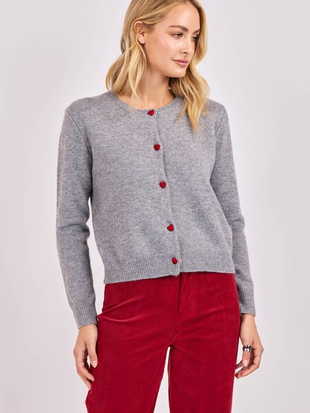 Sadie and Sage Leighton Heart Button Cardi