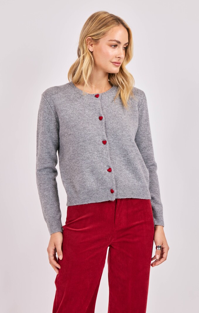 Sadie and Sage Leighton Heart Button Cardi