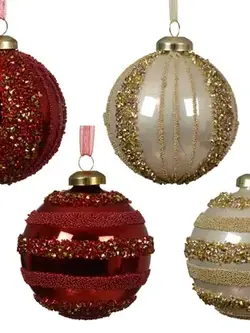 Gold Glitter Stripe Bauble