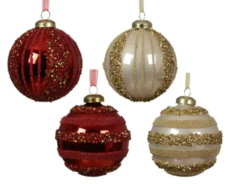 Gold Glitter Stripe Bauble
