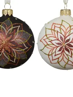 Poinsettia Outline Bauble