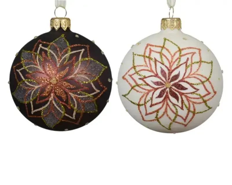 Poinsettia Outline Bauble