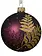Matte Bauble with Fern Leaves Dark Mauve