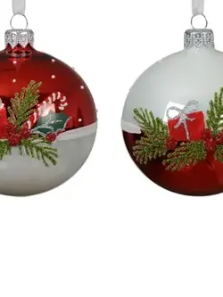 Candy Cane Bauble Red and White
