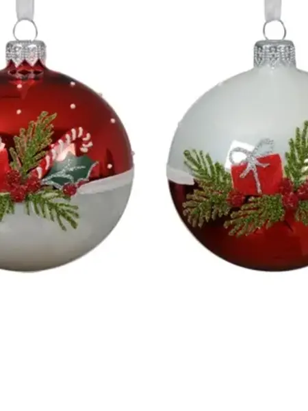 Candy Cane Bauble Red and White