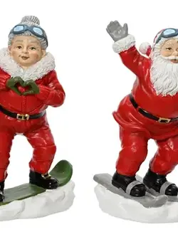 Winter Sports Santa Figurine 8"