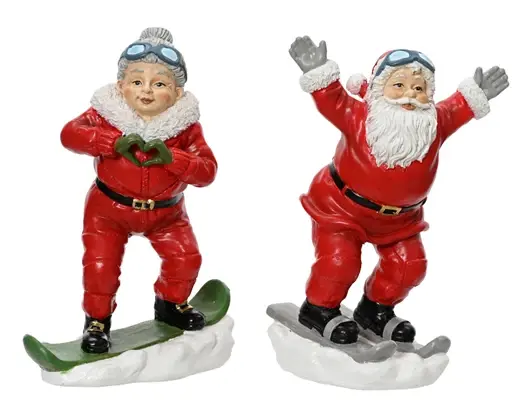 Winter Sports Santa Figurine 8"
