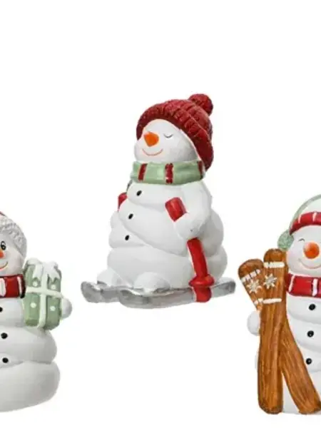 Terracotta Snowman Figurine